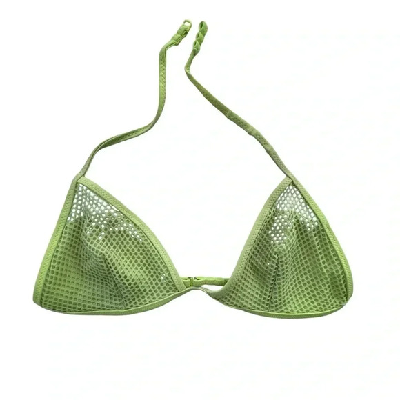 Yellow fishnet bikini top with lining inside and straps. Size Small summer swim - Picture 1 of 8